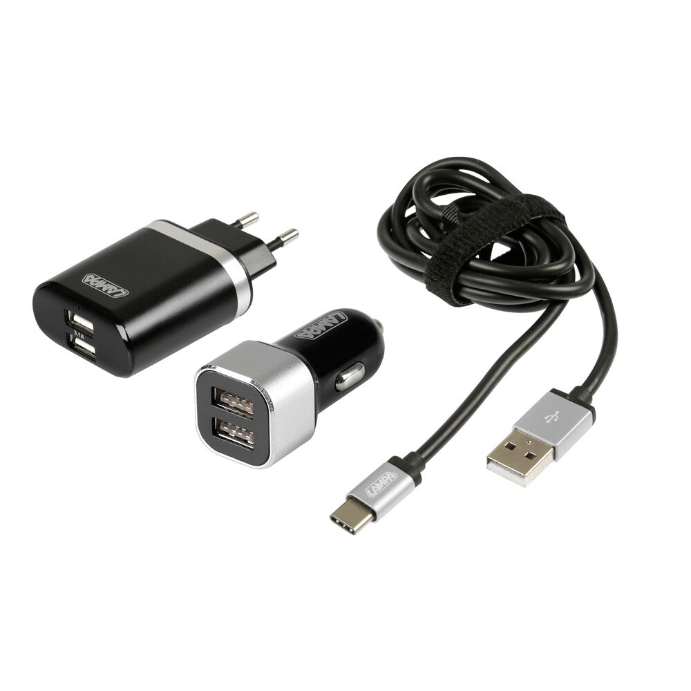 USB Type-C Charging Kit with Car Adapter – 3in1