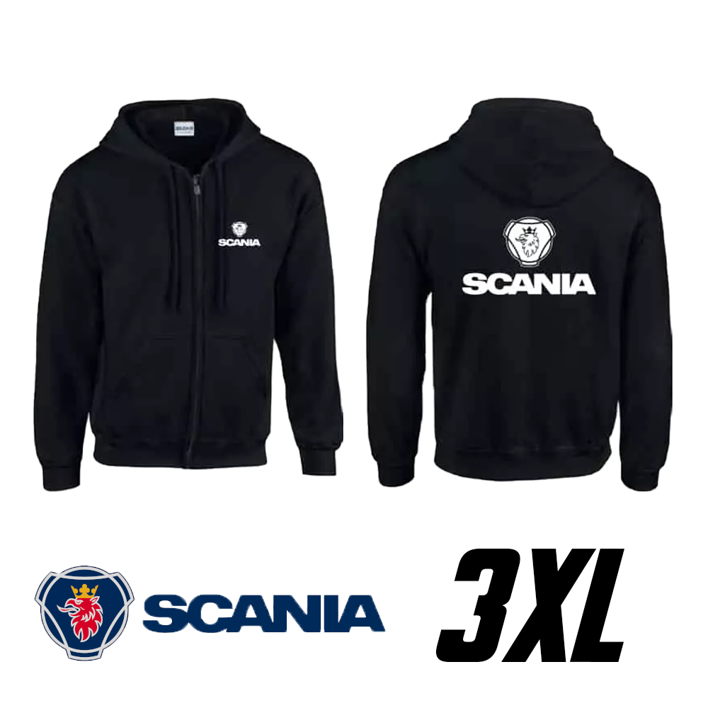 Black Scania Logo Zip-Up Hoodie