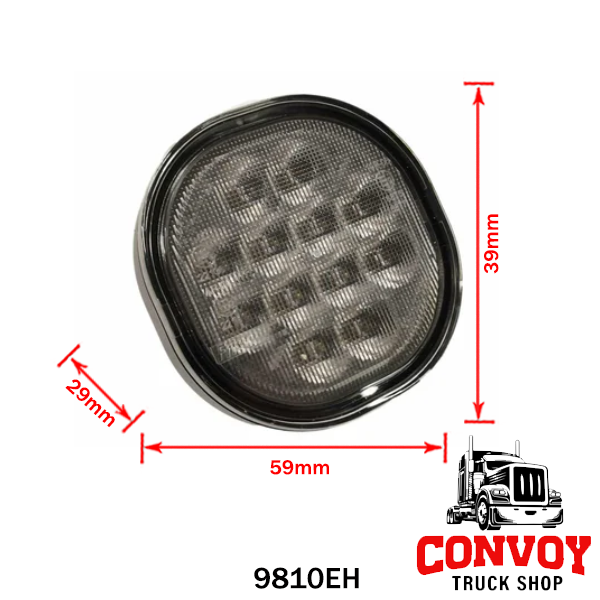 Square LED Reverse Light 12/24V