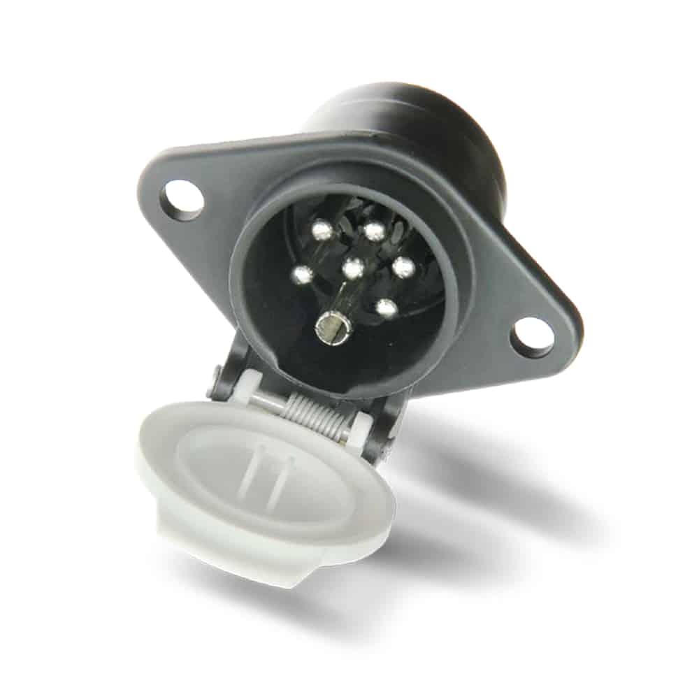 7-Pin 24V Plastic Electrical Socket for Trucks and Trailers