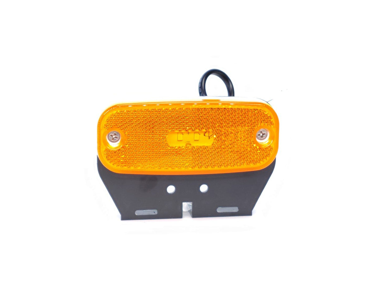 Amber LED Side Marker Lamp with Rounded Holder, 2 LEDs, 12/24V