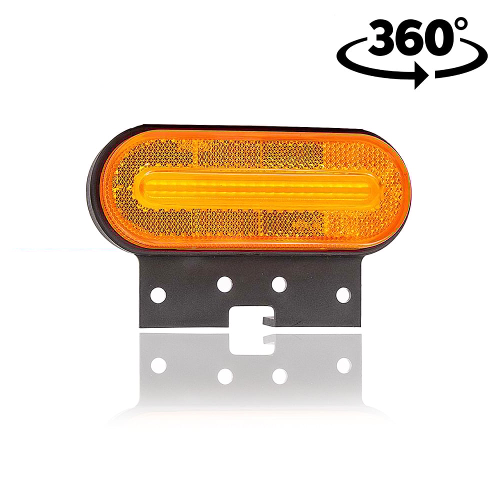 LED Position and Indicator Lamp with Rounded Amber Bracket