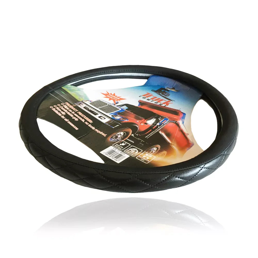 Patterned Leather-Effect Steering Wheel Cover