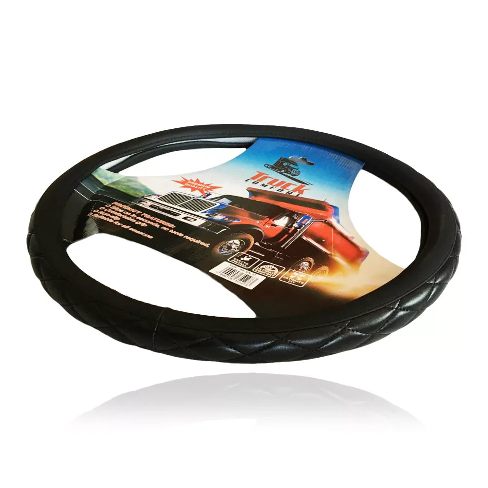 Patterned Leather-Effect Steering Wheel Cover