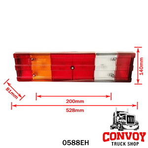 6-Chamber Ribbed Rear Lamp for Mercedes Actros