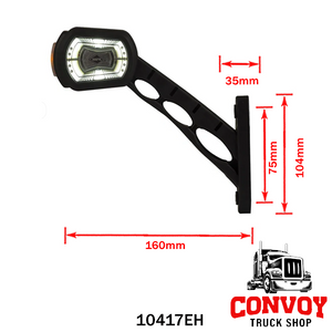 Straight Arm LED Marker Lamp – Large Rectangular Rubber Mount