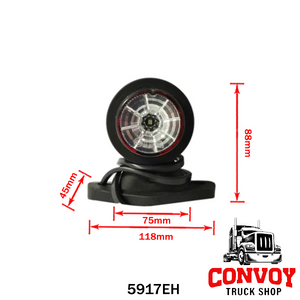 Omega-Shaped LED Marker Lamp with Microprisms, Rubber Housing