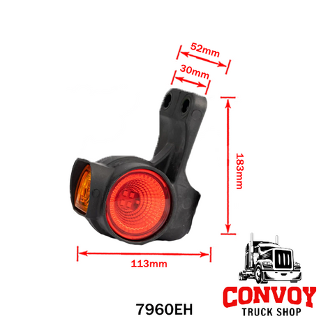 Fristom Omega LED Rubber Marker Light, 3-Function, Microprismatic