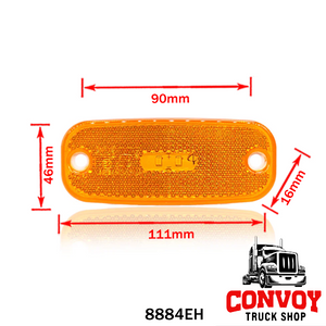 Rounded LED Side Marker Lamp 2LED 12/24V