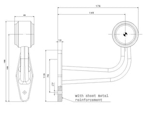 Wide-Angle LED Marker Lamp with Flexible Arm and Microprism Lens