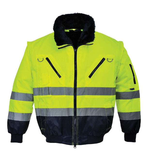 Hi-Vis Yellow-Black Pilot Jacket 3-in-1