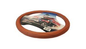 Stitched Leather-Look Steering Wheel Cover
