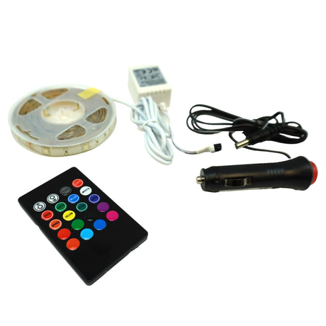 Color Changing LED Strip for Cars with Remote Control – 2m