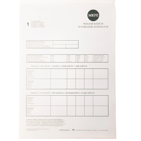 Driver Logbook for Road Transport