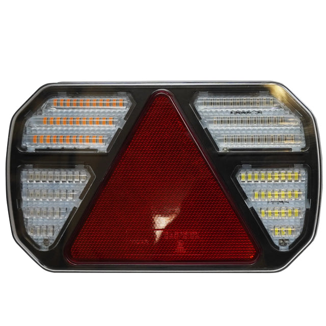 LED Rear Light, 6-Function, Triangle Reflector, 12V-24V