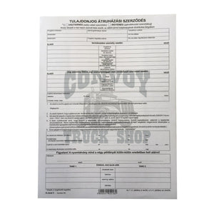 Vehicle Sale and Purchase Agreement Form – 4 Copies