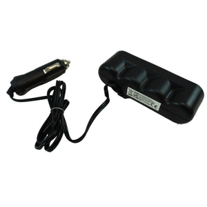 4-Socket Car Cigarette Lighter Splitter with Red LED Indicator