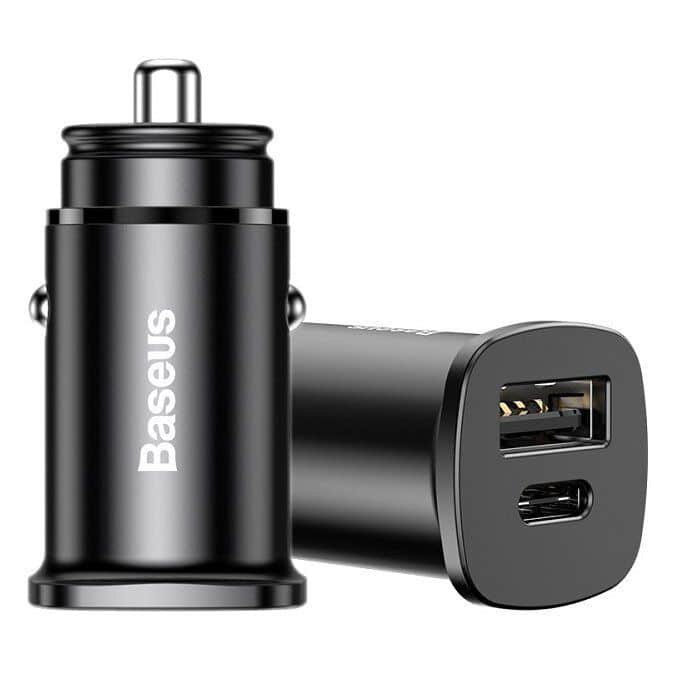 Baseus Square Metal Car Charger USB A + C 30W PPS (PD 3.0 QC4.0 SCP AFC)