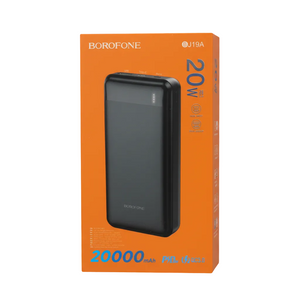 Powerbanka Borofone 20 000 mAh, rychlé nabíjení PD20W + QC 3.0, černá