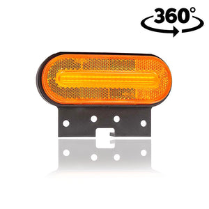 LED Position and Indicator Lamp with Rounded Amber Bracket