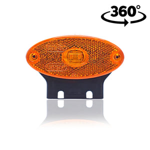LED Position Lamp Oval Amber with Holder