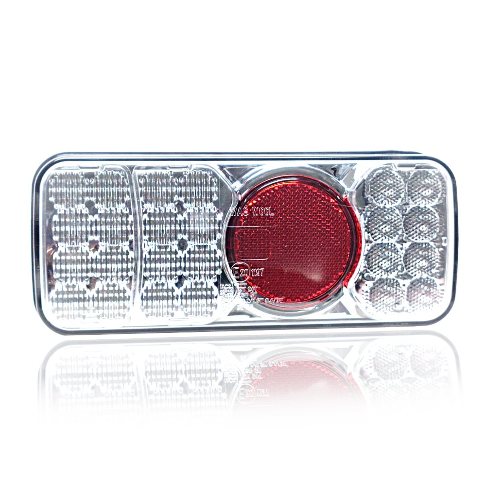 LED Rear Light 5-Function with Clear Lens 12/24V
