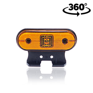 Aspöck Unipoint LED Position Lamp with Amber Lens and L-Bracket