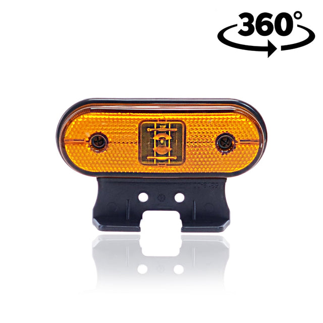 Aspöck Unipoint LED Position Lamp with Amber Lens and L-Bracket