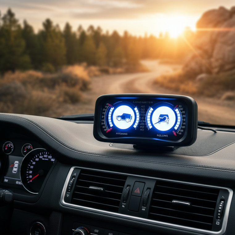 Vehicle Inclinometer with Amber Backlight 12V