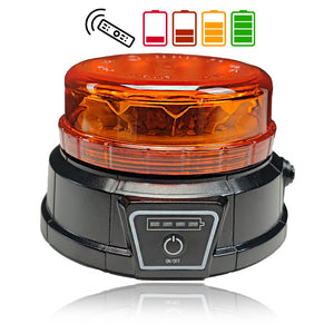 Ultra-Slim Yellow LED Strobe Light with Magnetic Base and Remote Control